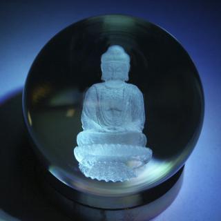 Buddha ve skleněné kouli - 6 cm
